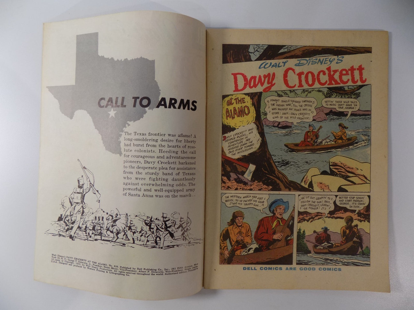 Davy Crockett Walt Disney's Four Color #639 Dell Comic 1955 Fine+