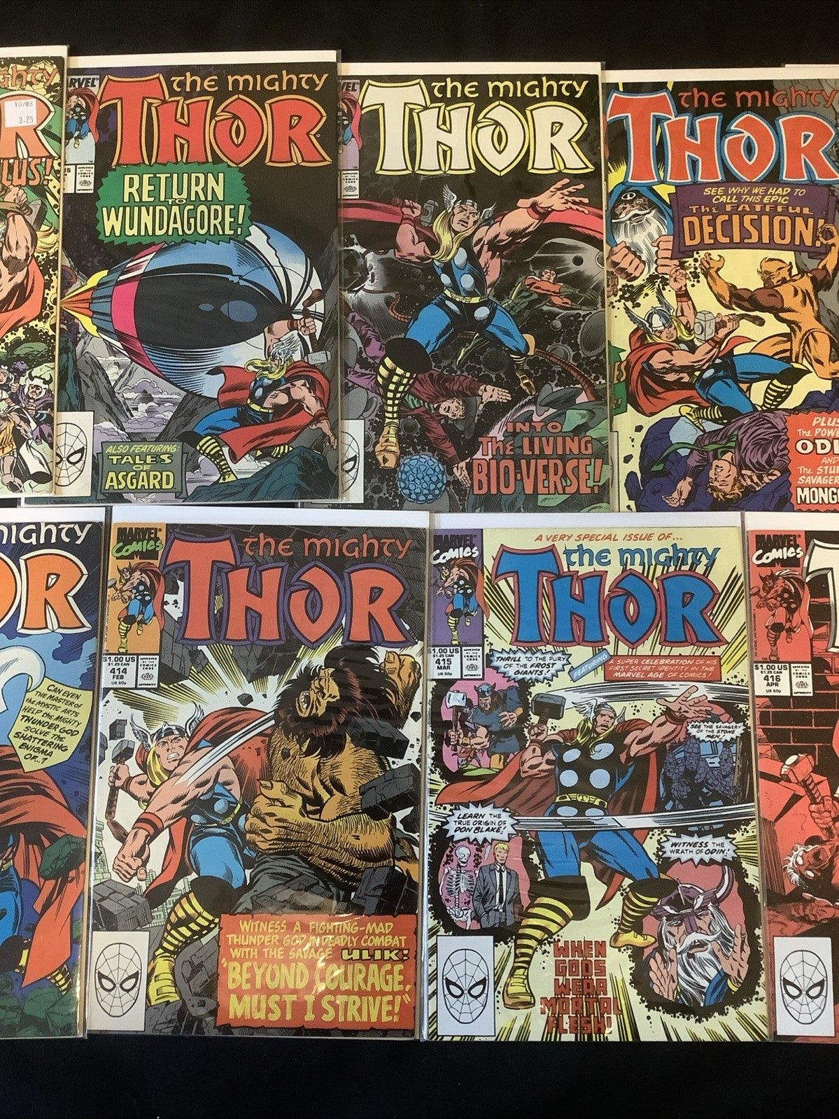 Thor #402-416 Comic Lot, Marvel Comics, 1st App Night Thrasher & New Warriors