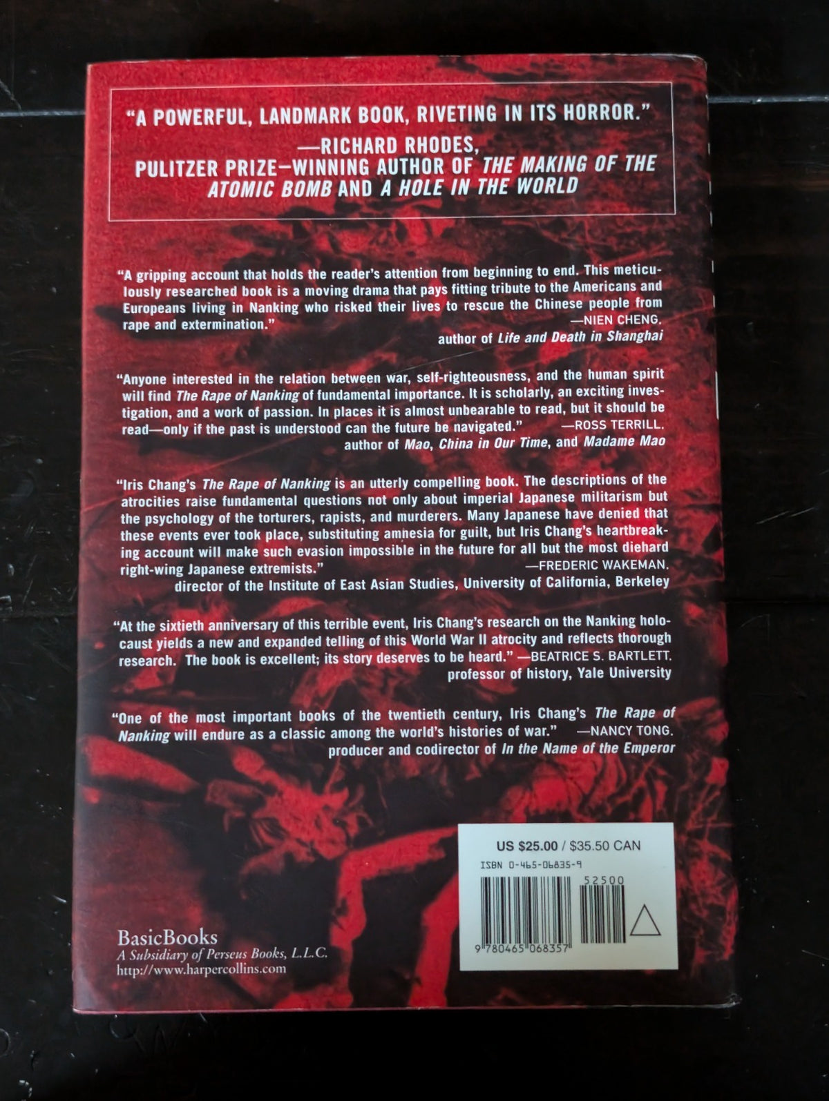 Rape of Nanking: The Forgotten Holocaust of WWII by Iris Chang, Hardcover -JD