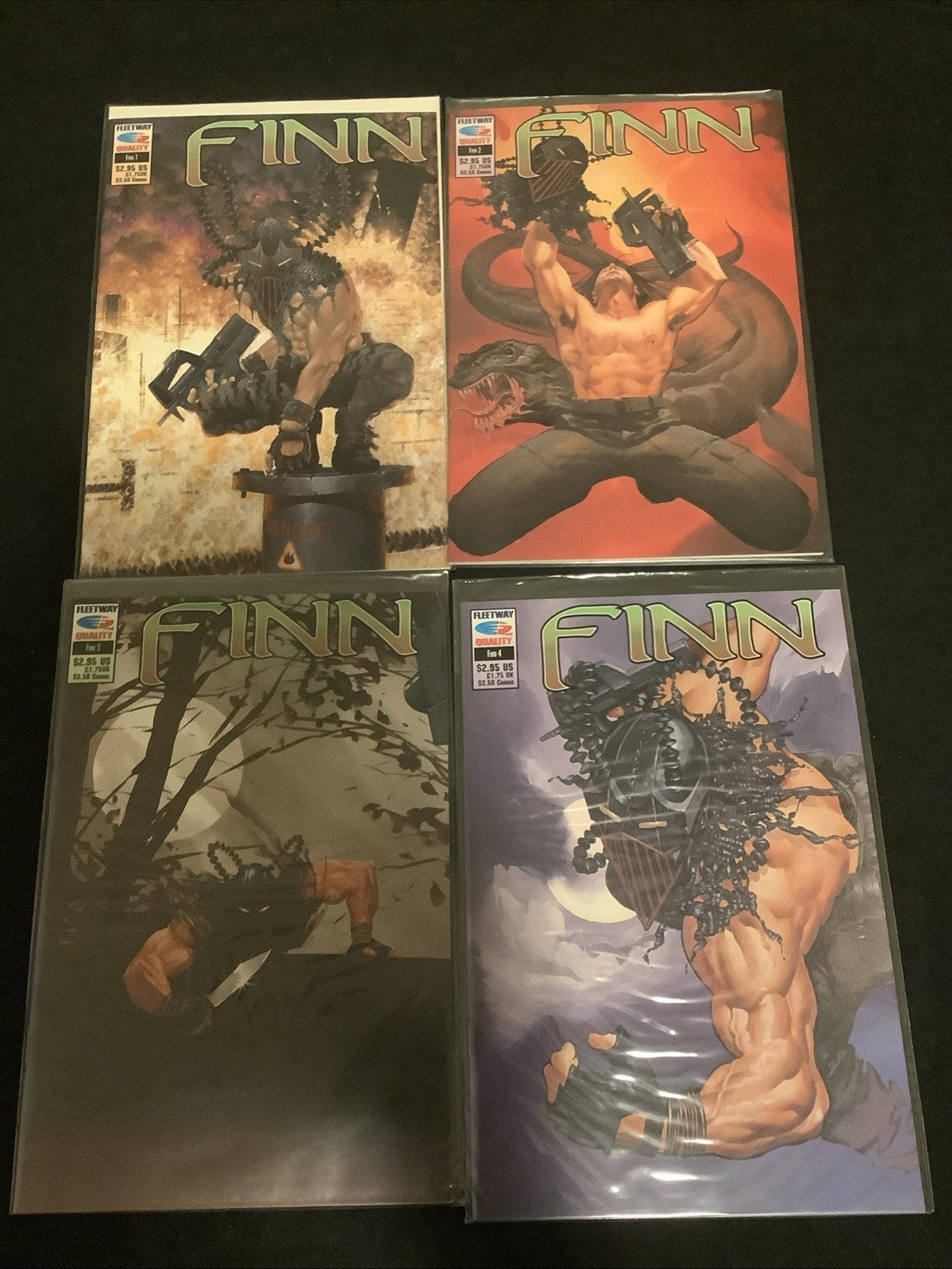 Finn #1-4 Complete Comic Set, Fleetway Quality, Jim Elston/Pat Mills Skinner