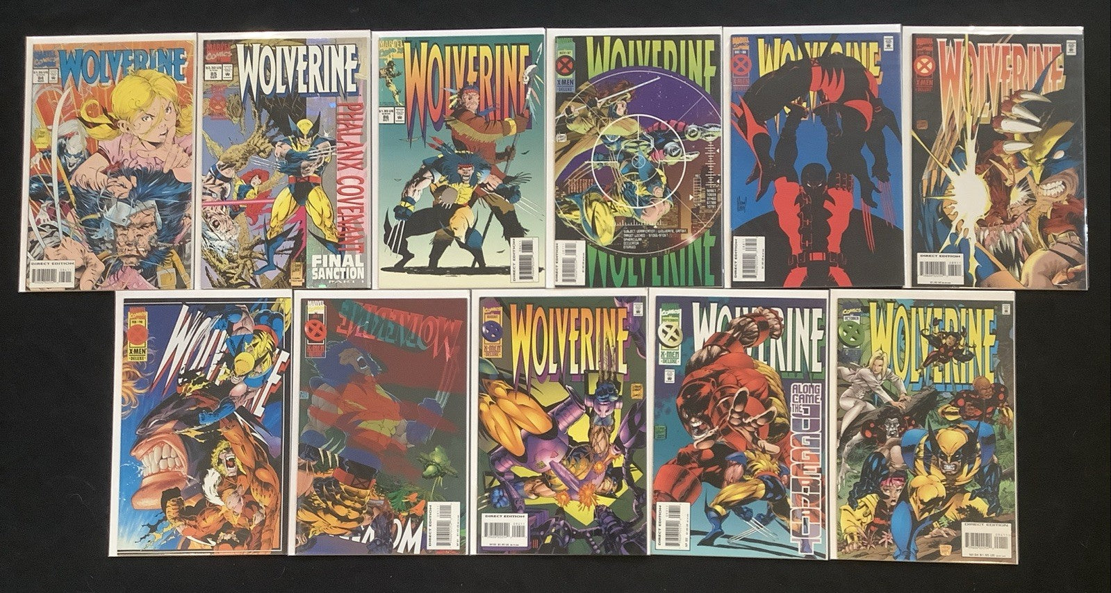 Wolverine #84-94 Comic Lot, Marvel, 1st Wolverine Vs Deadpool, Larry Hama, 1994