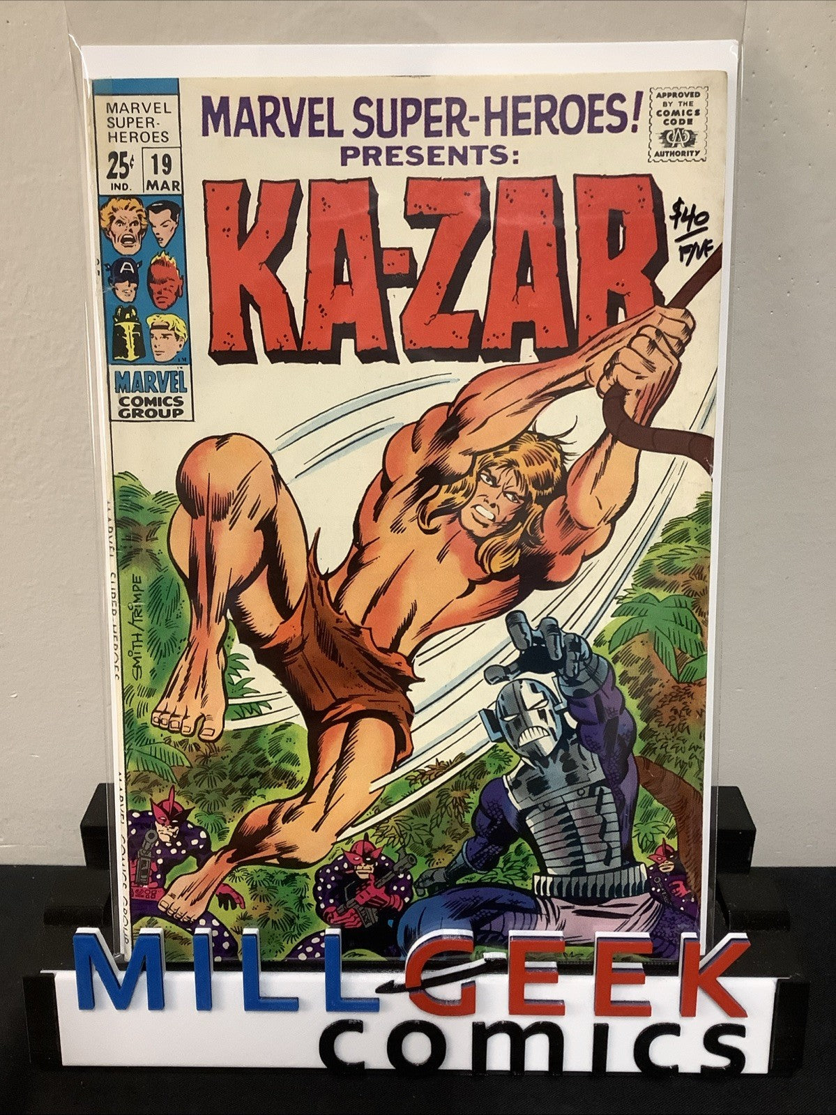 Marvel Super-Heroes #19 (Marvel March 1969) F/VF (7.0) Ka-Zar, Human Torch