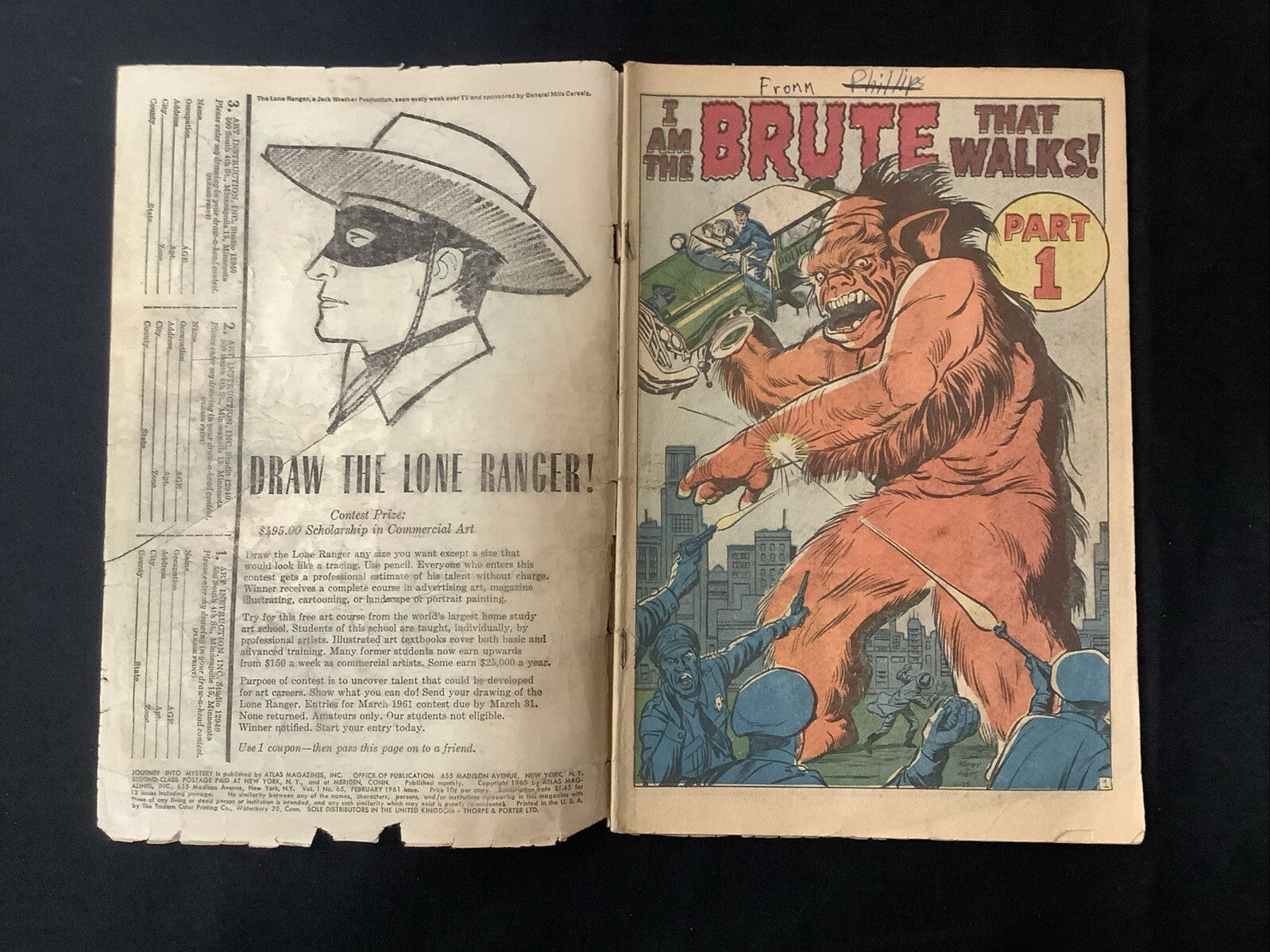 Journey into Mystery #65 (1961) 2.0 (G) Staple Rust, Inner Wrap Detached, Tape