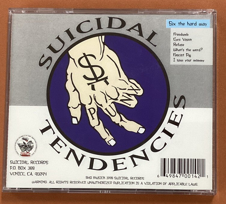 Suicidal Tendencies, Six The Hard Way (CD, 1998, Like New) -JD