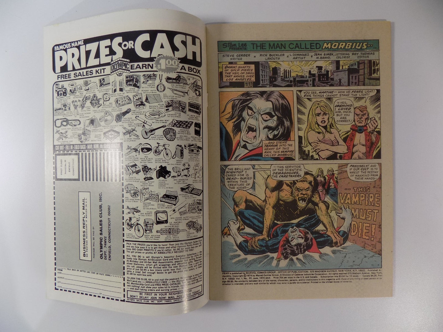 Adventure Into Fear #22 Marvel Comic June 1974 Very Fine+