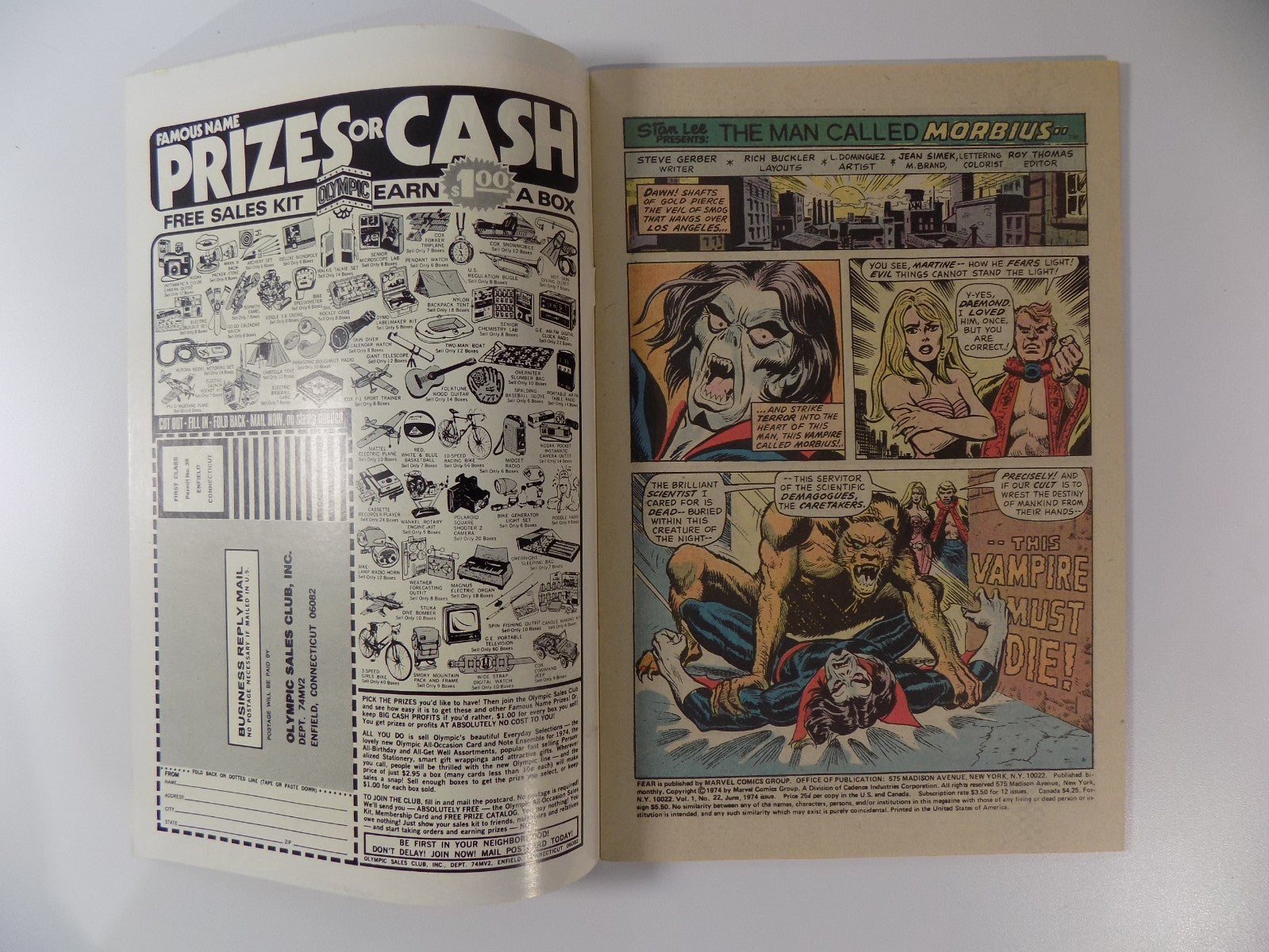 Adventure Into Fear #22 Marvel Comic June 1974 Very Fine+