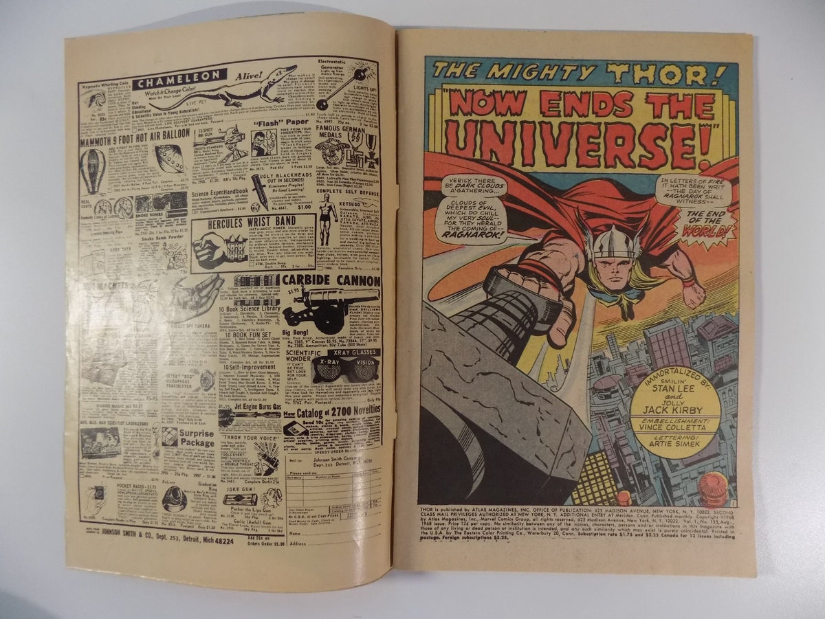 Thor #155 Marvel Comic August 1968 Fine-
