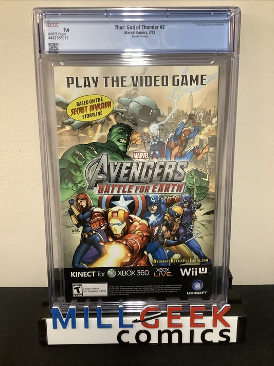 Thor God of Thunder #2 (2013) CGC Graded 9.6 (NM+) White Pages, 2nd Print Blue