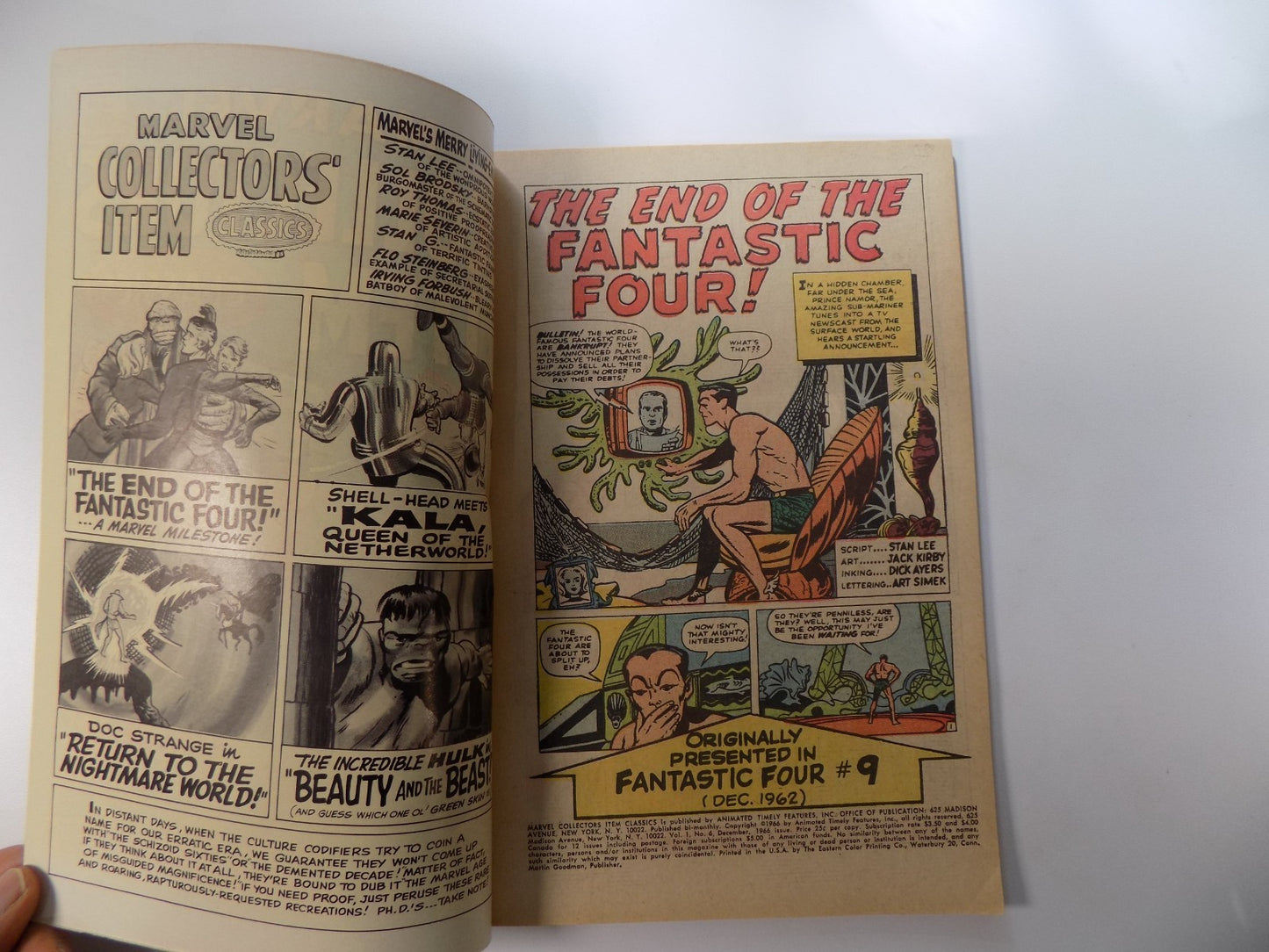 Marvel Collectors' Item Classics #6 Fine/Very Fine December 1966