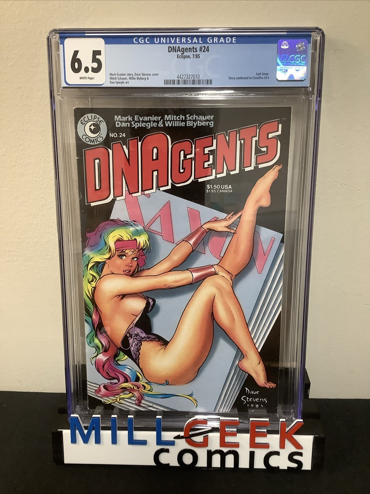 DNAgents #24 (1985) CGC Graded 6.5 (F+) White Pages, DAVE STEVENS Cover