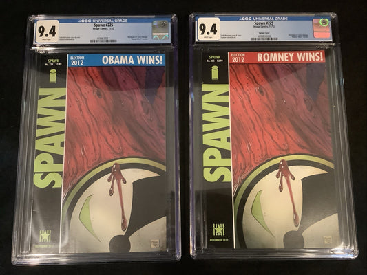 Spawn #225 Obama & Romney Variant Set, CGC Graded 9.4 (NM) Watchmen Homage, 2012