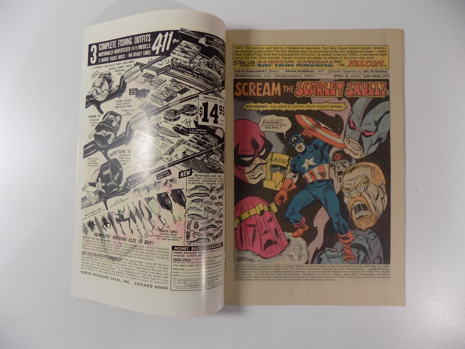 Captain America #185 Marvel Comic May 1975 Very Fine