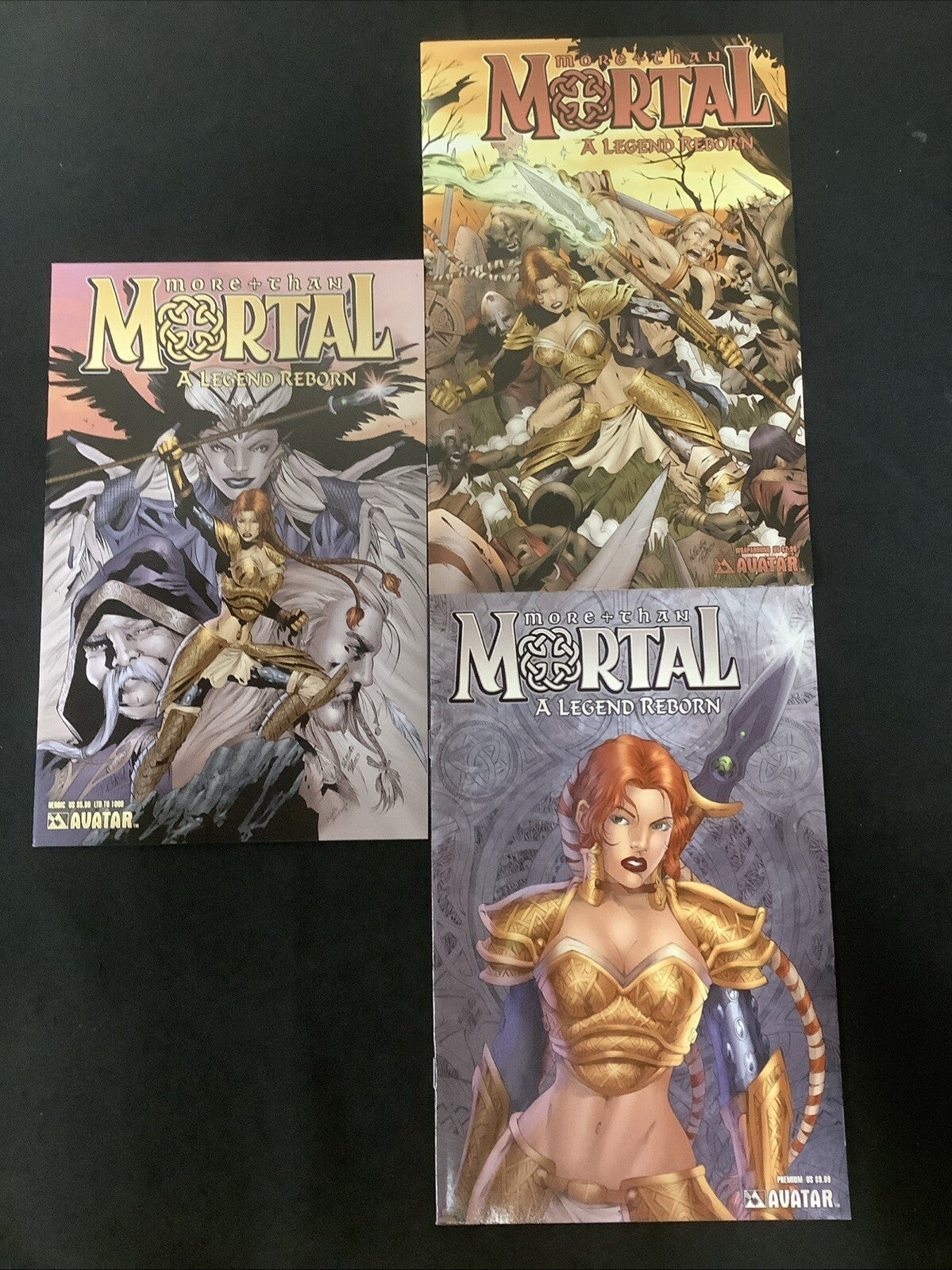 More Than Mortal Comic Bundle: #0 (Covers C+D), Legend Reborn #1 (Covers C+F+G)