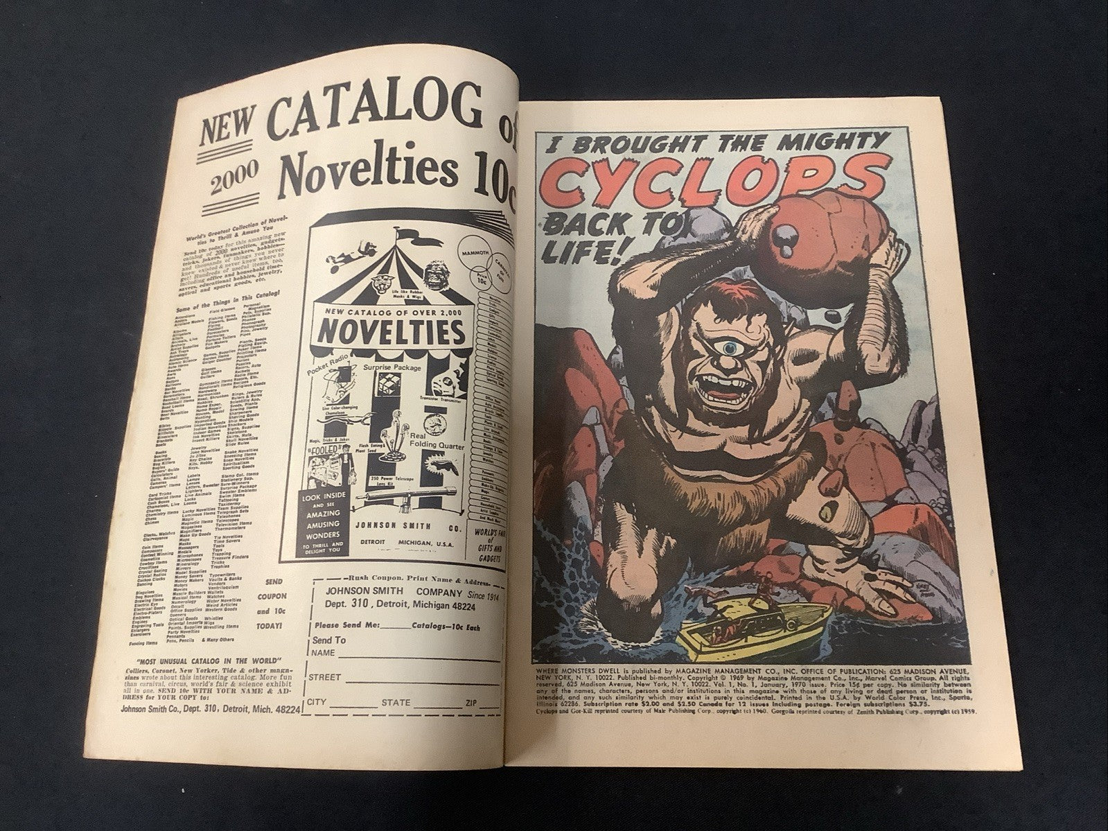 Where Monsters Dwell #1 (Marvel Comics January 1970) VF (8.0) The Cyclops
