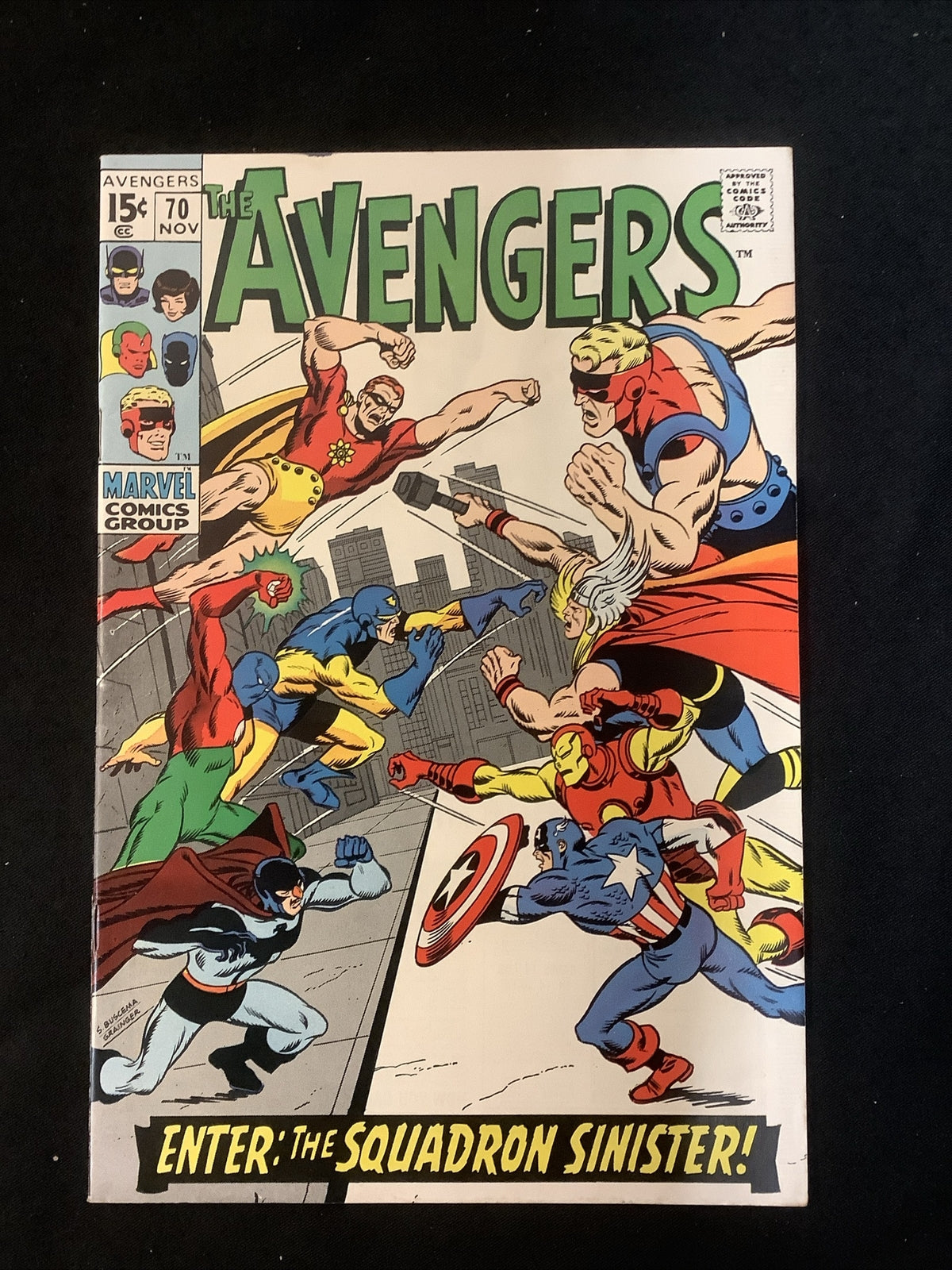 AVENGERS #70 (1969) VF+ (8.5) Roy Thomas, 1st appearance SQUADRON SINISTER