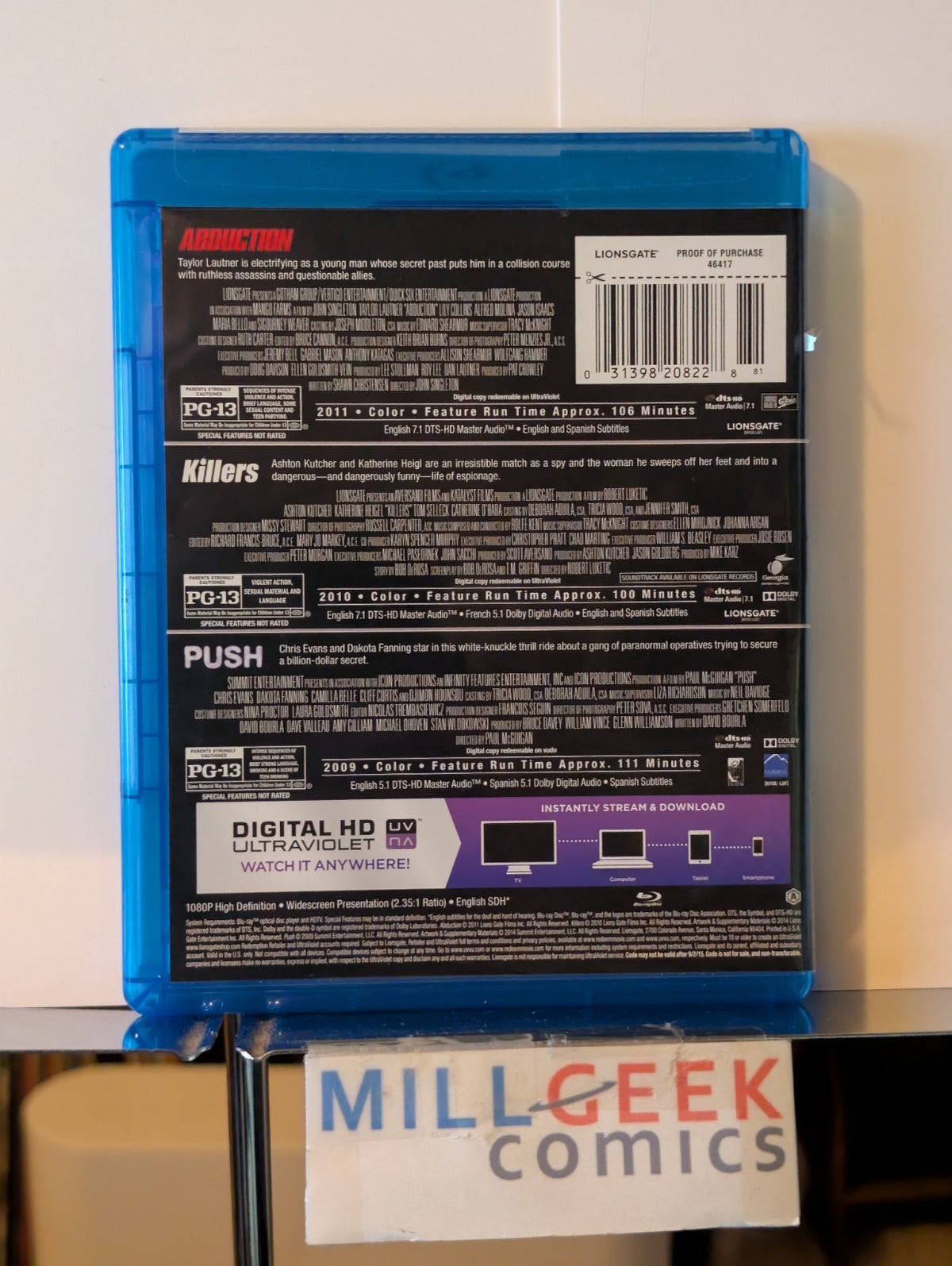 Abduction / Killers / Push - 3 Movie Set (Blu-ray 2009) -JD