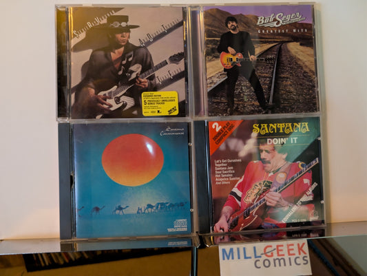 Classic Rock 4 CD lot (Stevie Ray Vaughan, Bob Seger, Santana)-JD