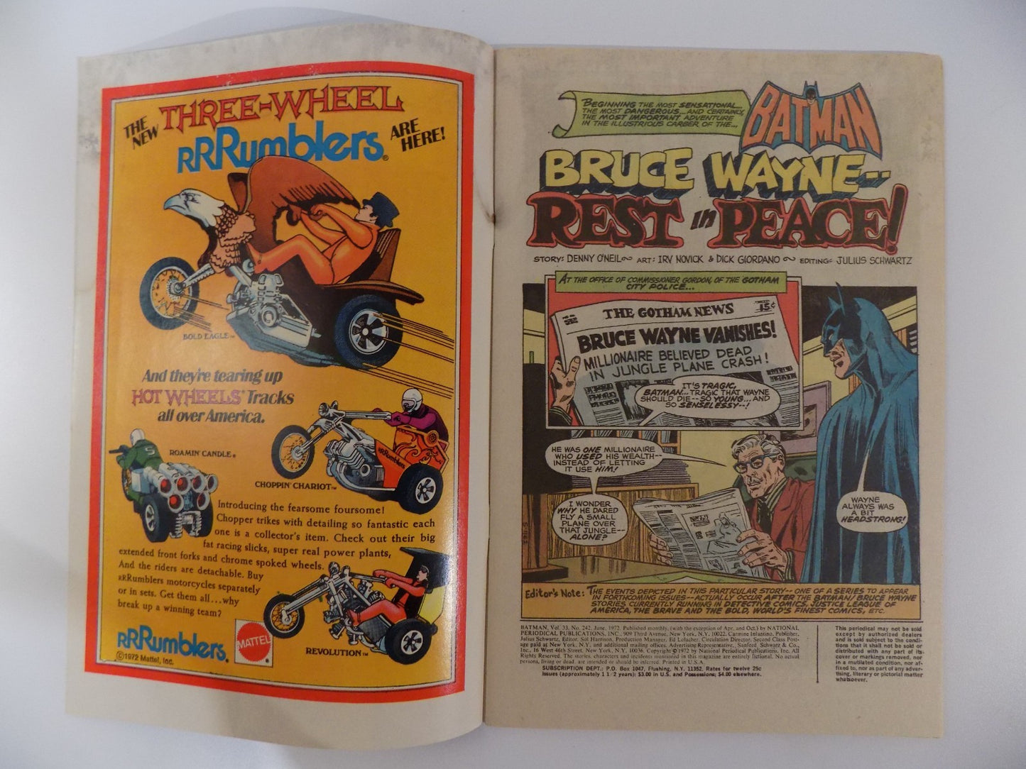 Batman #242 DC Comics Fine/Very Fine June 1972