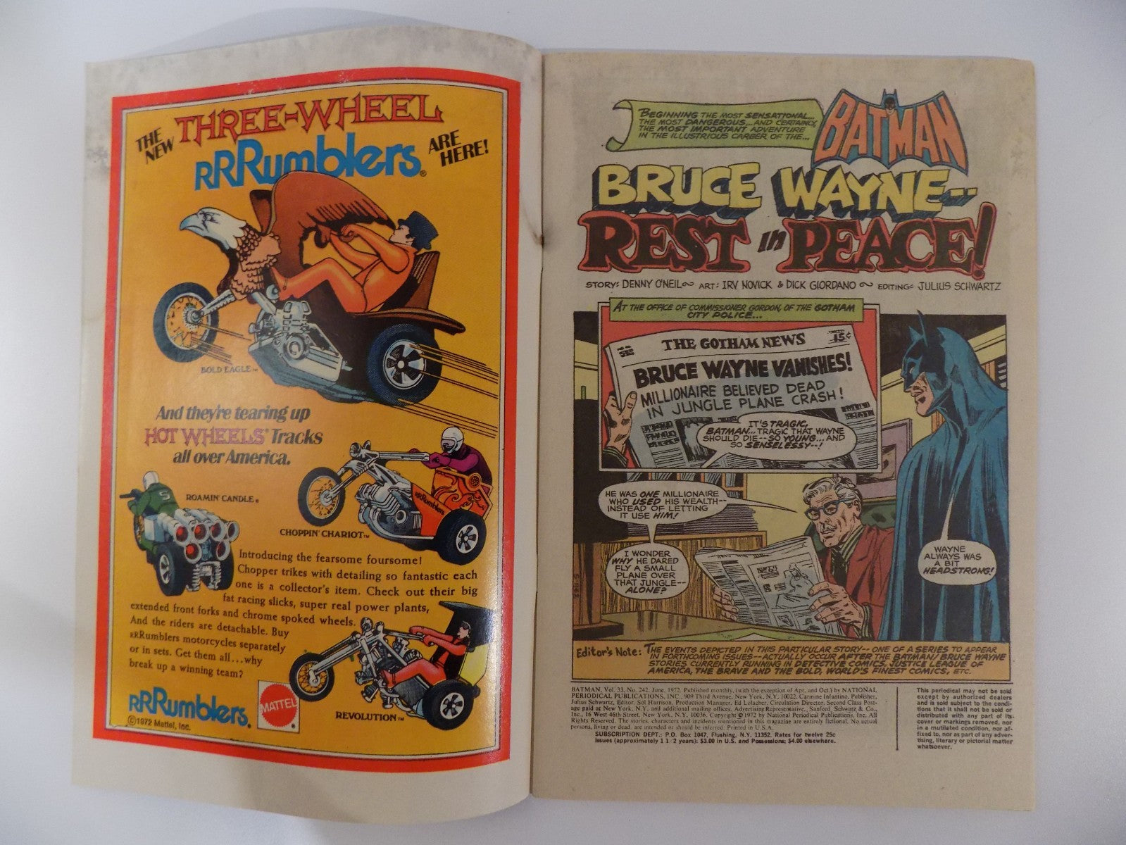 Batman #242 DC Comics Fine/Very Fine June 1972