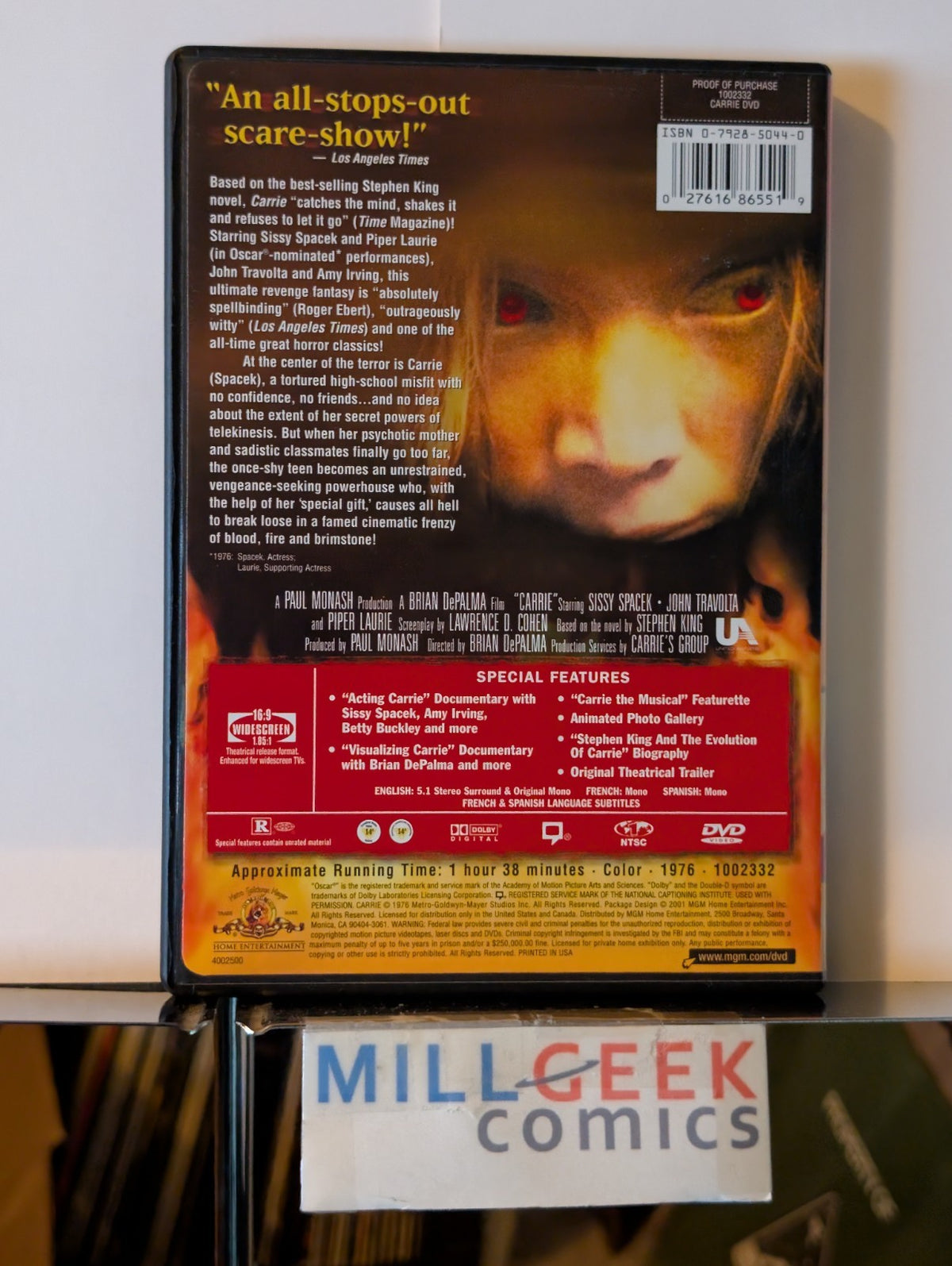 Rose Red / The Mist / Carrie, 3 Stephen King Movies (DVD) -JD