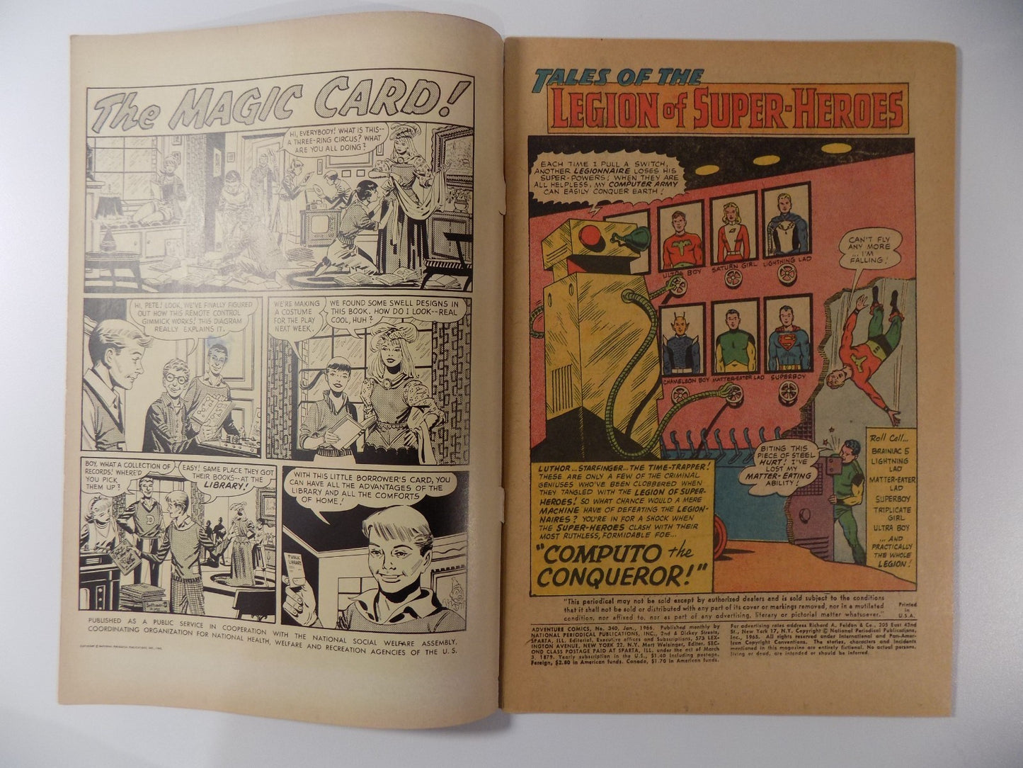 Adventure Comics #340 DC Comic January 1966 Very Fine+