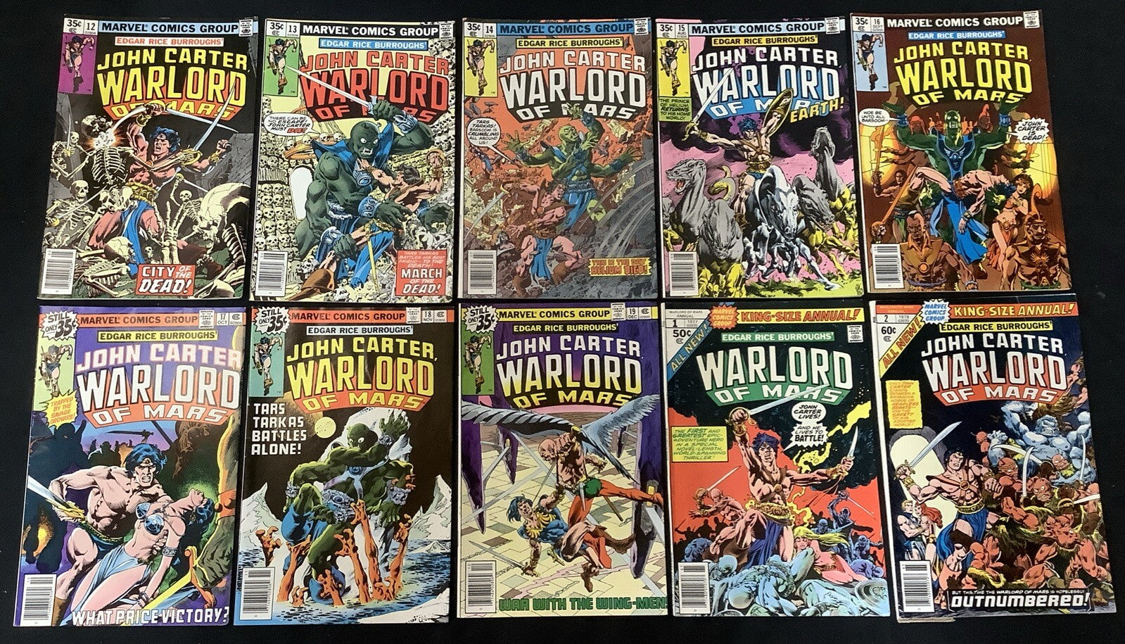John Carter Warlord of Mars #1-19 + Annuals #1-2, 1st Frank Millar At Marvel