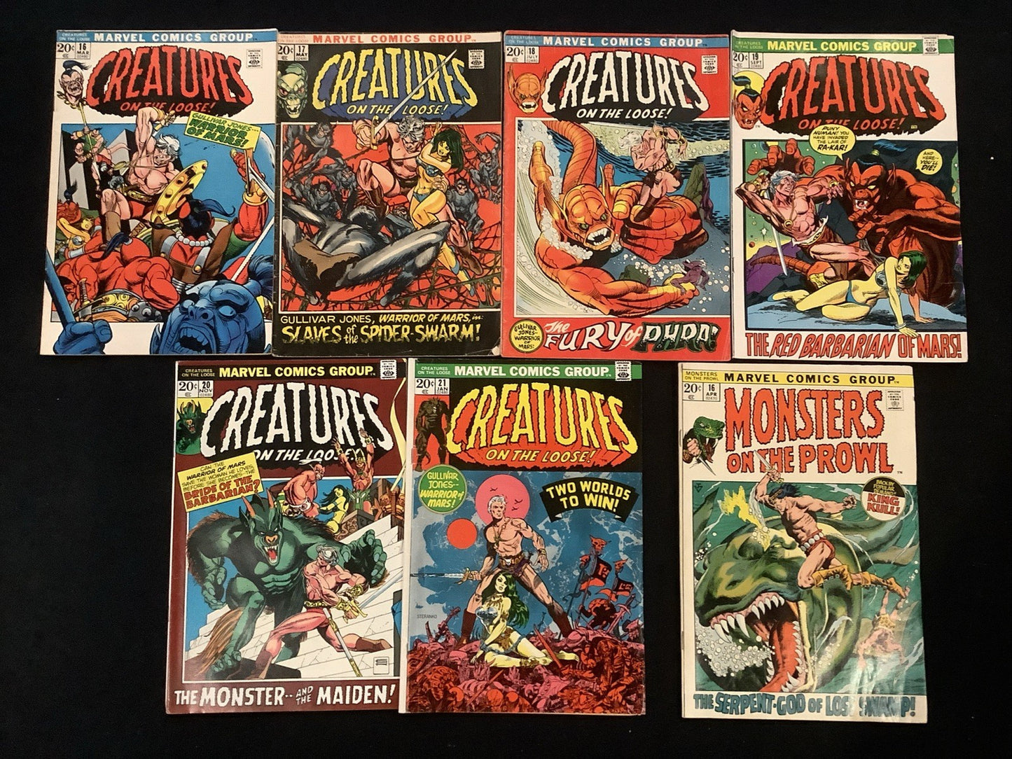 Creatures on the Loose #16-21 + Monsters On The Prowl #16 Comic Lot, Thulsa Doom