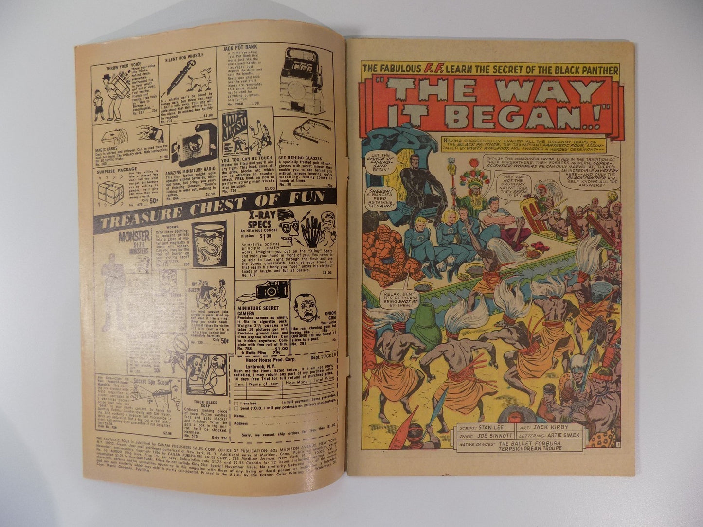 Fantastic Four #53 Marvel Comic August 1966 Fine-