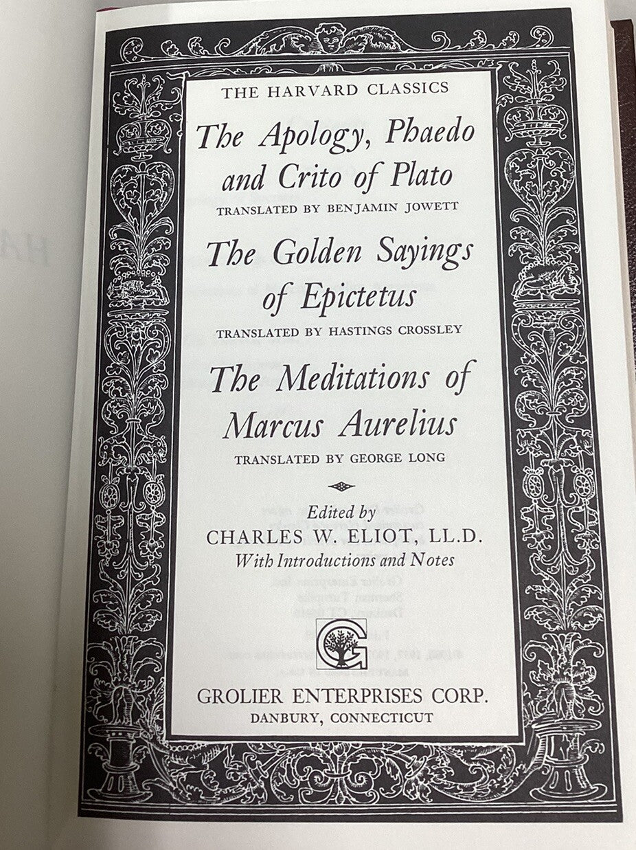 Vintage Plato Epictetus Marcus Aurelius (Harvard Classics Collectors Ed 1988)-JD