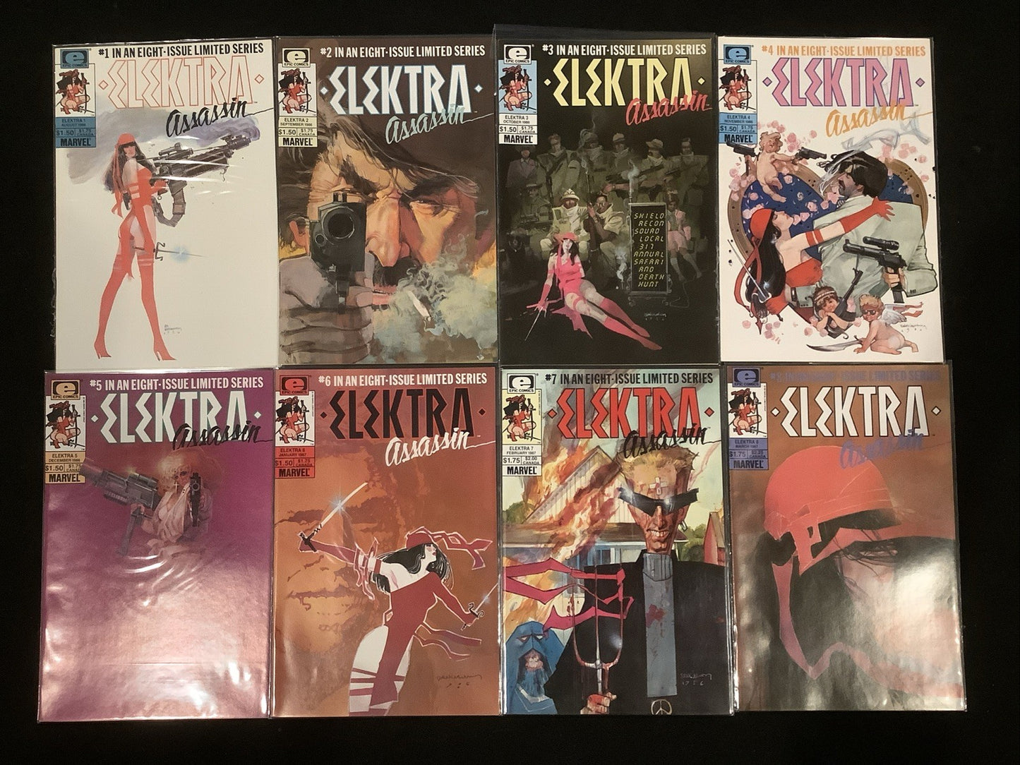 Elektra: Assassin #1-8 Complete Comic Set, Marvel/Epic Comics, Frank Miller