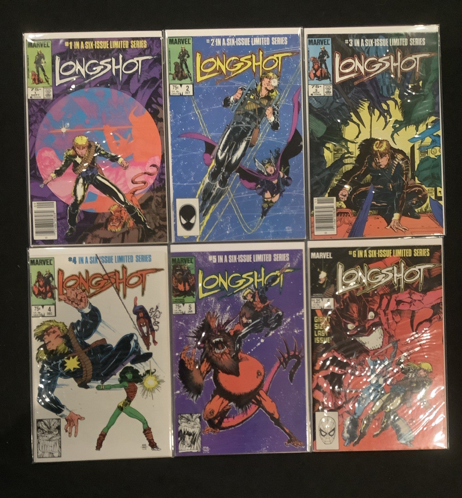 Longshot #1-6 Complete Comic Set, Marvel 1st App Longshot, Mojo, And Spiral
