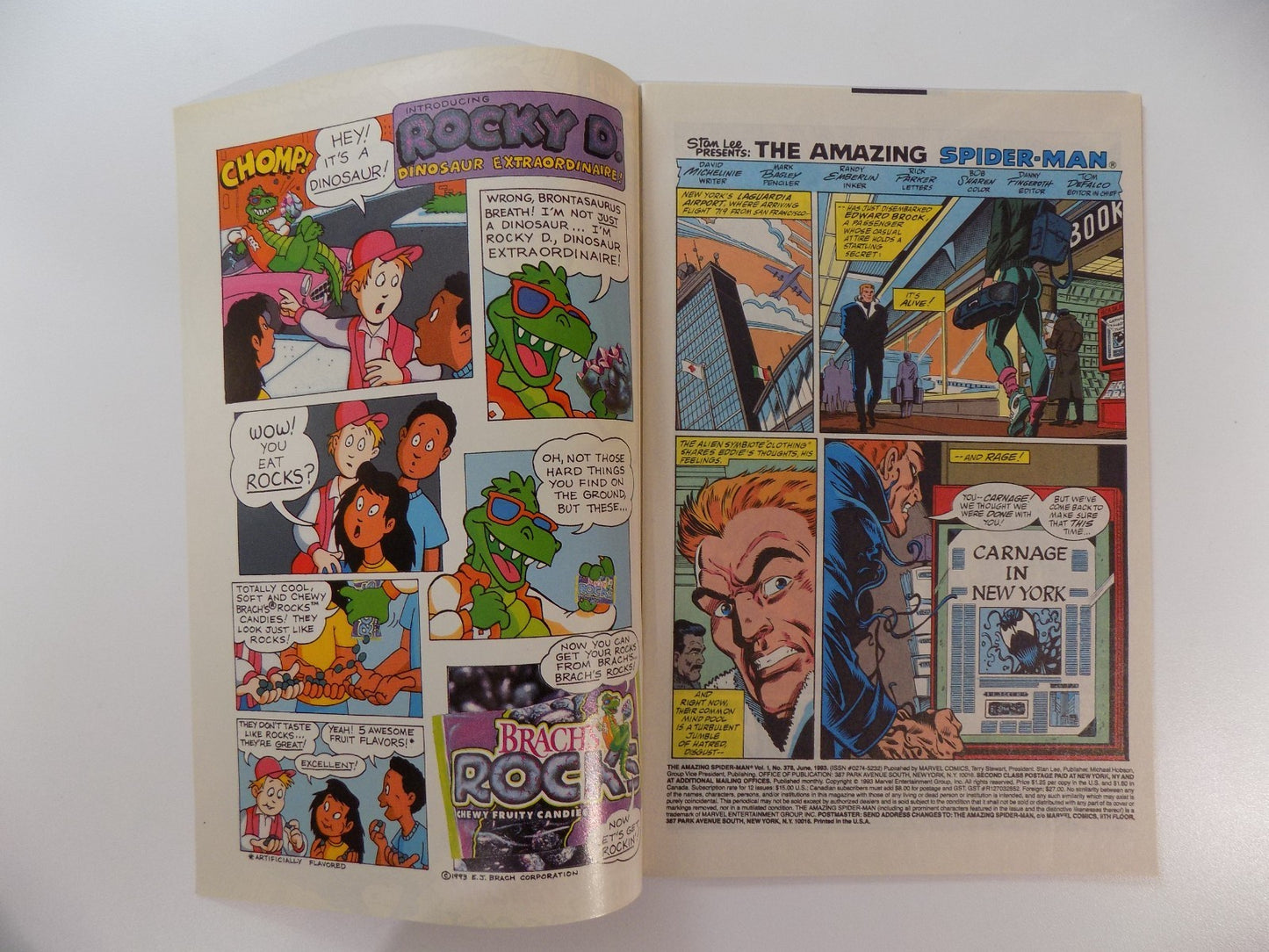 Amazing Spider-Man #378 Marvel Comic Signed Emberlin June 1993 Near Mint-