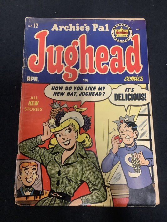 Archie’s Pal Jughead #17 (April 1953) G+ (2.5) 1/2” Spine Split, 1/8” Spine Roll
