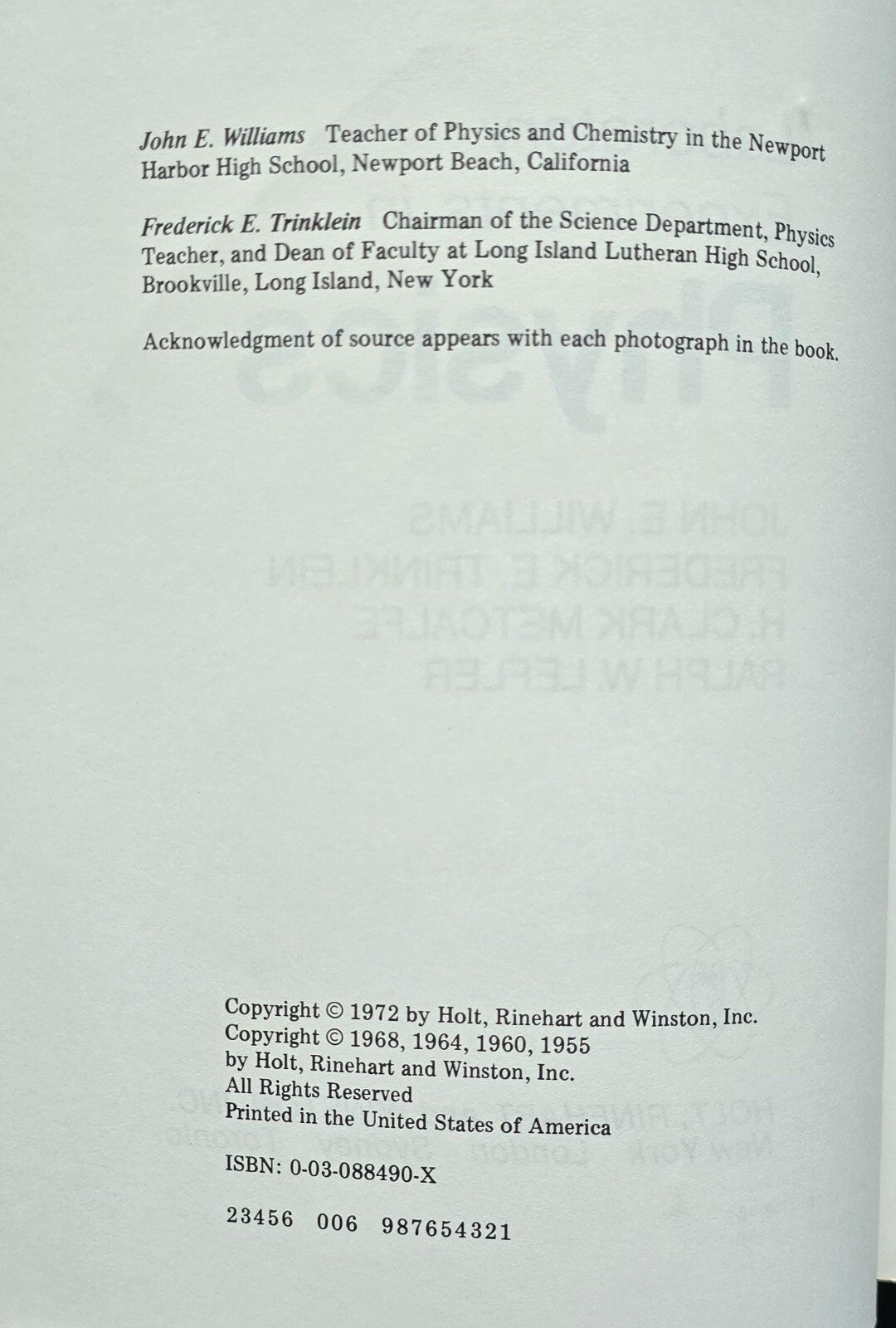 Laboratory Experiments In Physics (1972, PC) JD