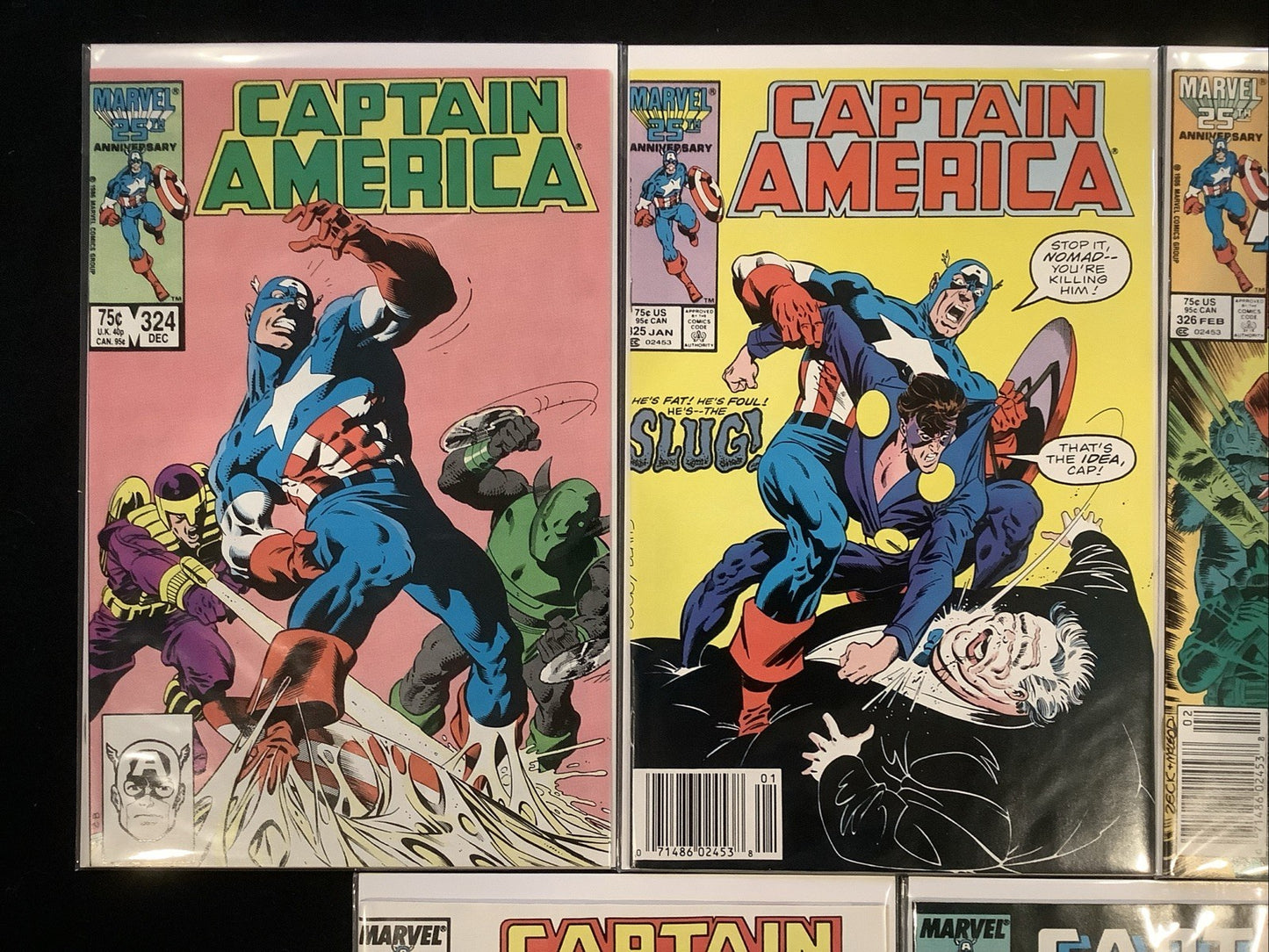Captain America #324-330 Comic Lot, Marvel Comics, Mark Gruenwald, 1987