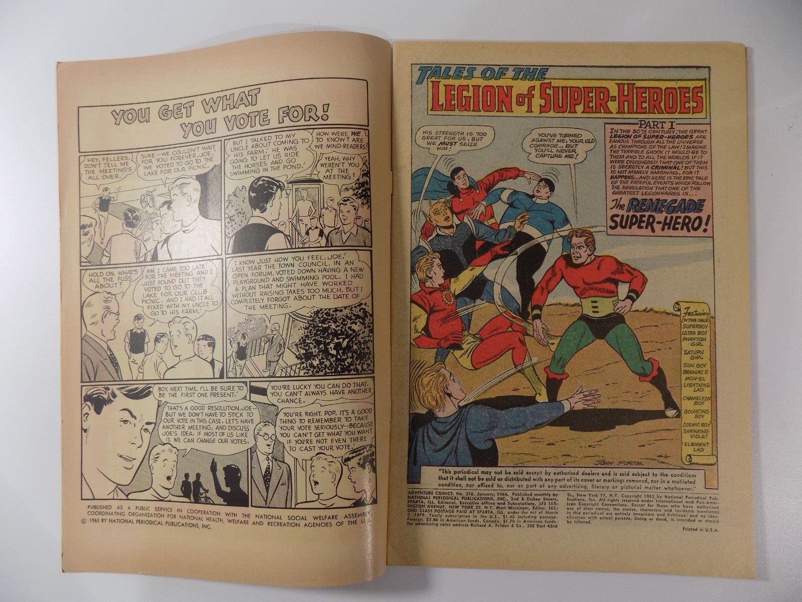 Adventure Comics #316 DC Comic January 1964 Fine/Very Fine