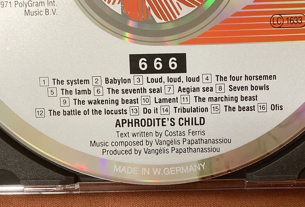 Aphrodite's Child - 666 2xCD Set, German Import, Like New)-JD