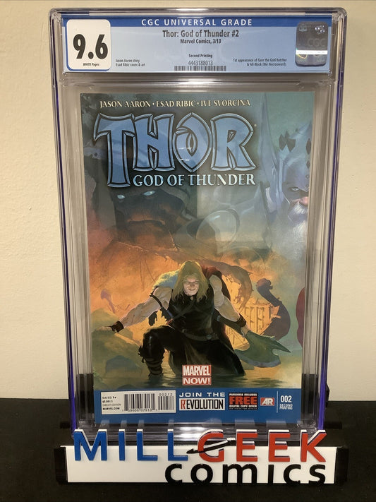 Thor God of Thunder #2 (2013) CGC Graded 9.6 (NM+) White Pages, 2nd Print Blue