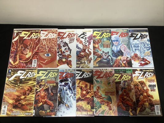The Flash #1-14 Comic Lot (vol.4 2011) New 52 2nd print red variant cover
