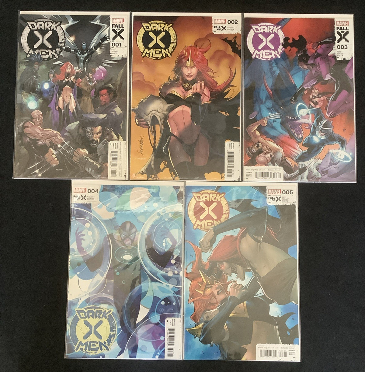 Dark X-Men #1-5 Complete Comic Set, Marvel Comics, Foxe/Scharf/Martin, 2023