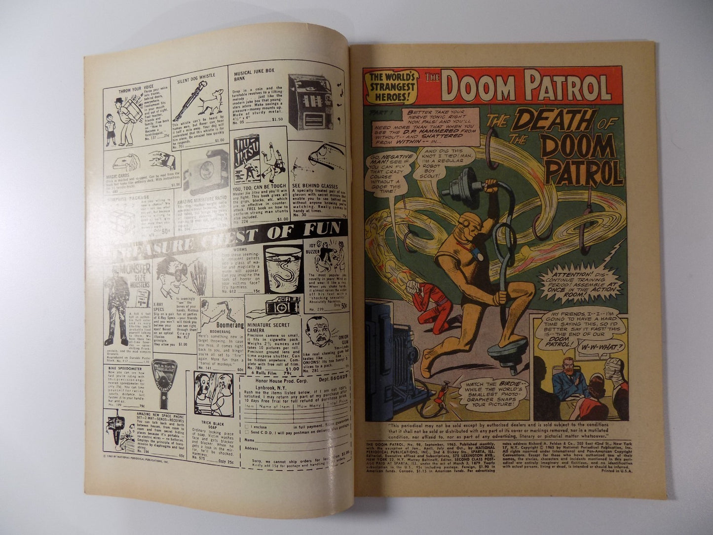 Doom Patrol #98 DC Comic September 1965 Fine/Very Fine