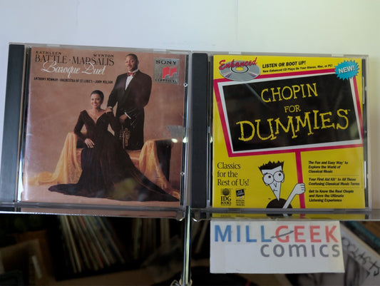 Classical Music 2 CD Lot (Baroque Duet Wynton Marsalis, Chopin For Dummies) -JD