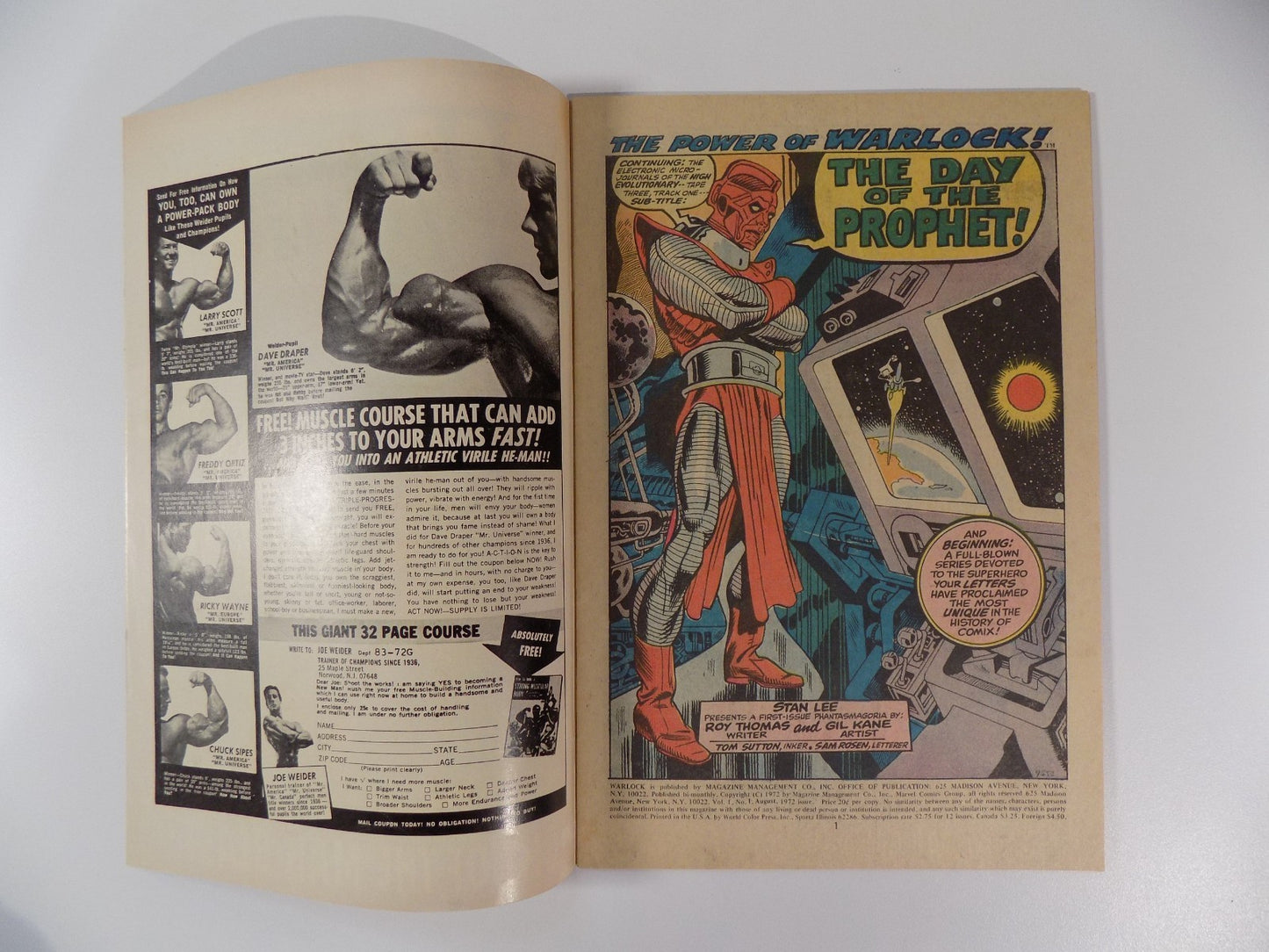 Warlock #1 Marvel Comic August 1972 Fine/Very Fine