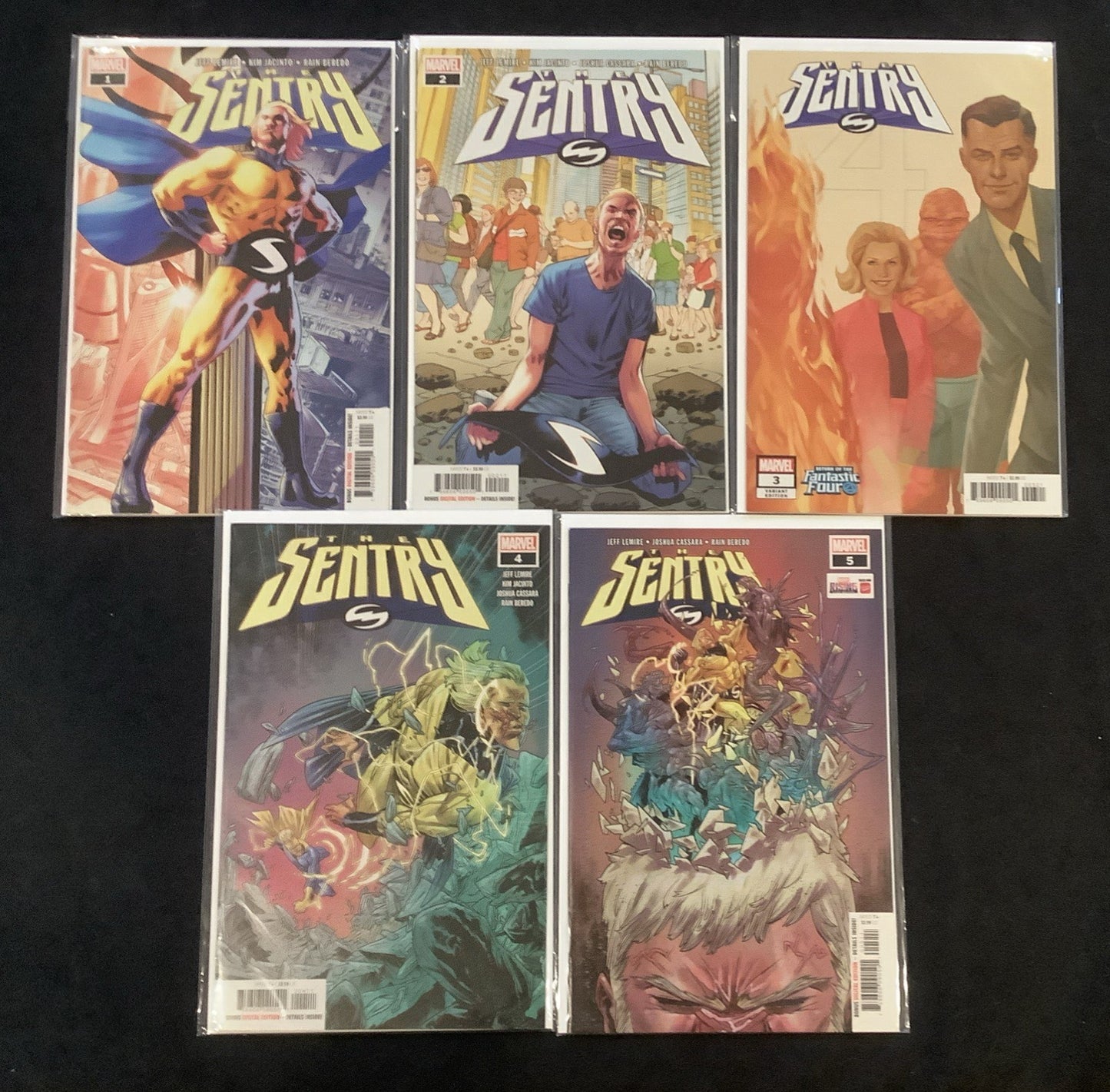 Sentry #1-5 Complete Comic Set, Marvel Comics, Jeff Lemire, Joshua Cassara