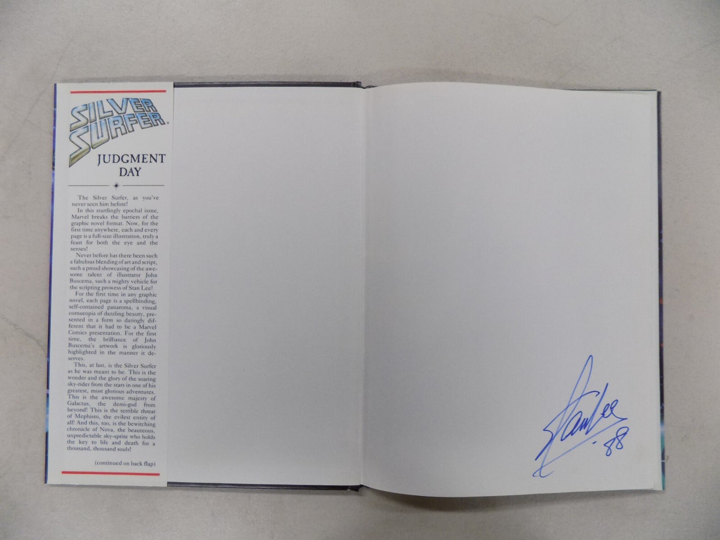 Silver Surfer Judgement Day Marvel Graphic Novel HC Stan Lee Autograph