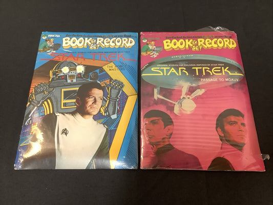 STAR TREK Book And Record Set Bundle: Robot Master, Passage To Moauv, 1979