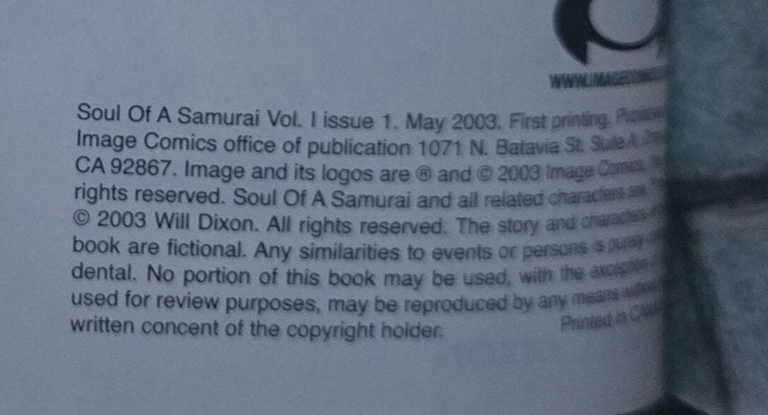 Soul of A Samurai Books 1-4 by Will Dixon (Image Comics 2003-2004)