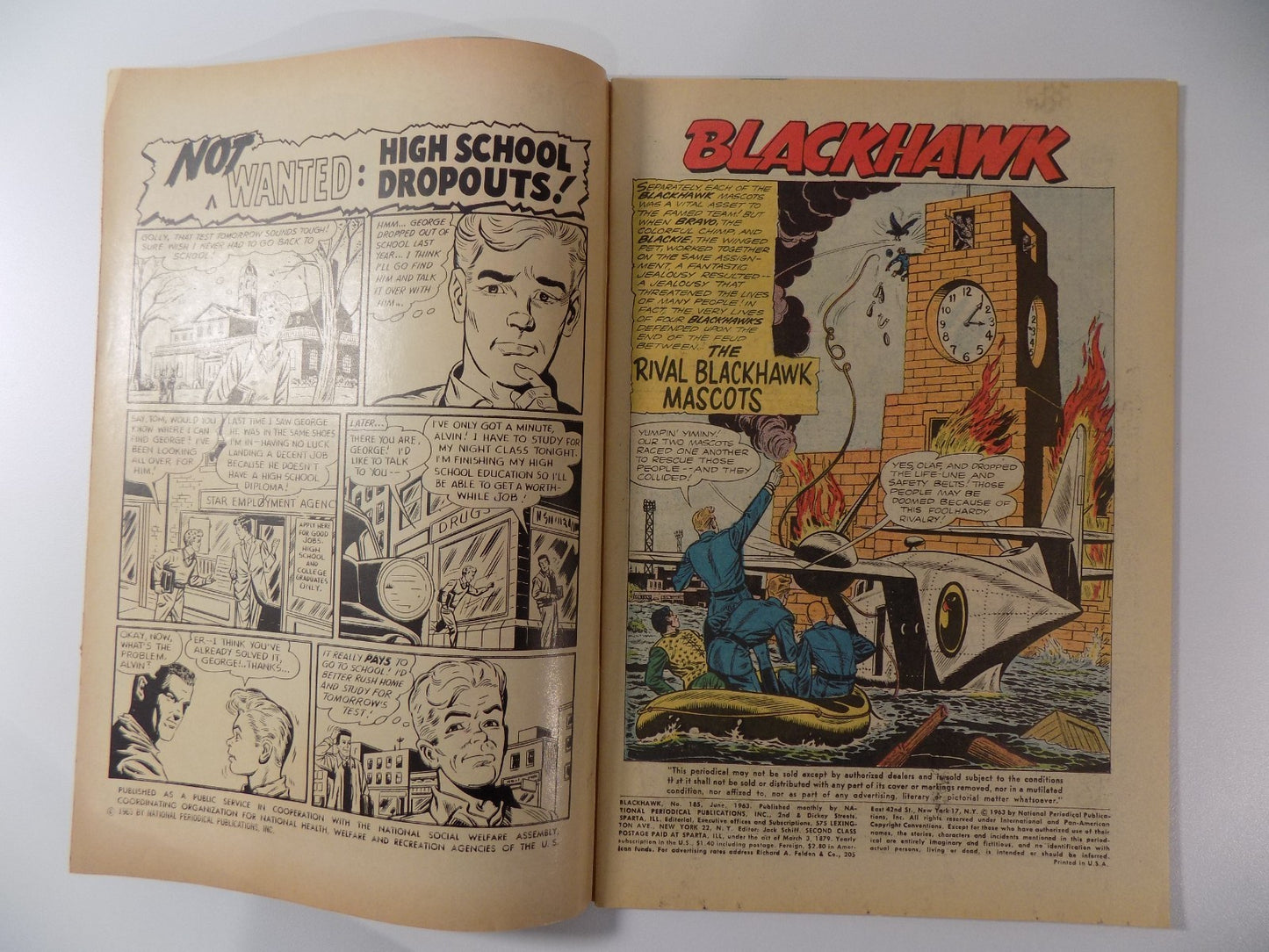 Blackhawk #185 DC Comic June 1963 Very Fine