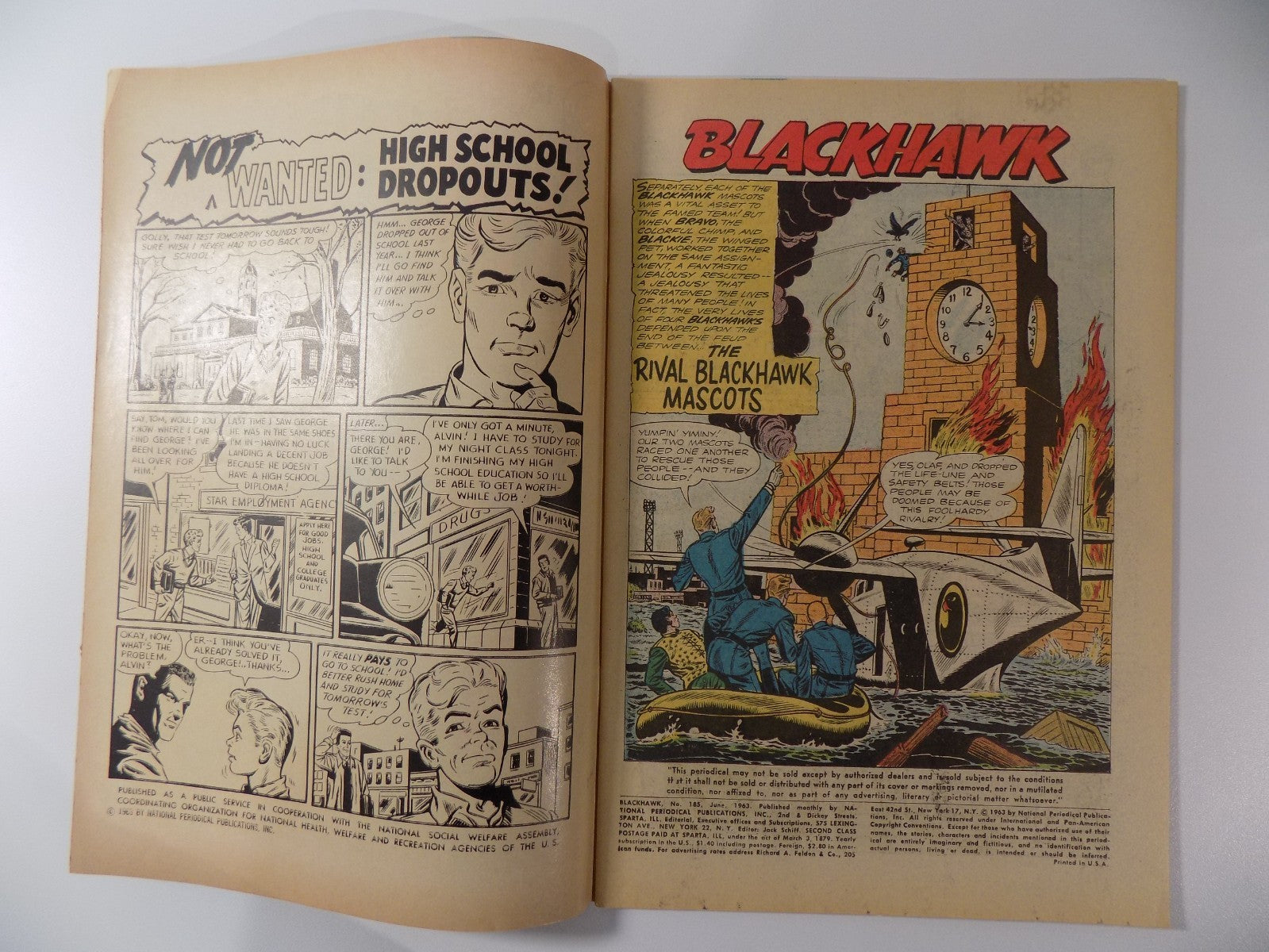 Blackhawk #185 DC Comic June 1963 Very Fine