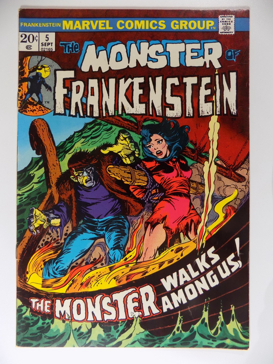 Monster of Frankenstein #5 Marvel Comic September 1973 Very Fine